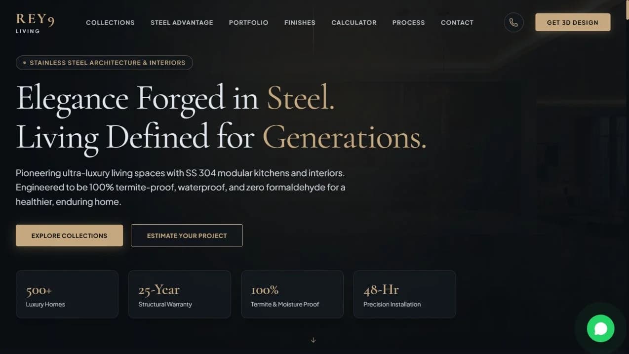 Rey9 Living website preview